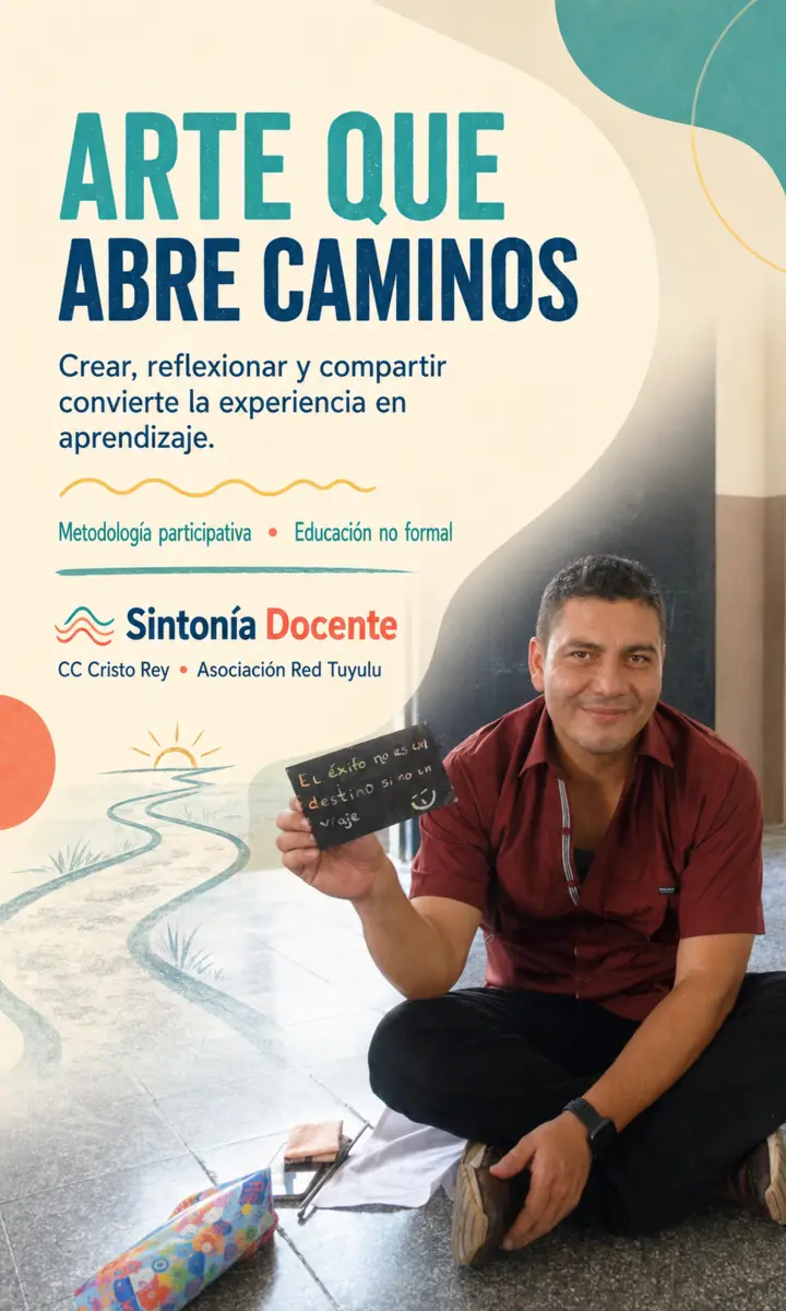 Pieza visual de Sintonía Docente sobre arte, reflexión y aprendizaje